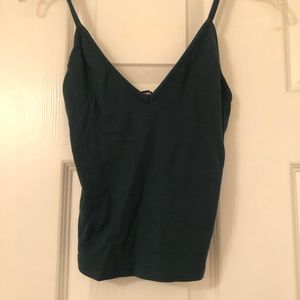 Brandy Melville Forest Green Crop V-Neck Tank Top